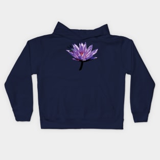 Water Lilies - Dragonfly on Purple Water Lily Kids Hoodie